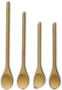 Kitchen Wooden cooking spoon Wooden Spoons Mixing Baking Serving Utensils 12,12, 14 and 16 inches - Set of 4