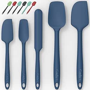 Silicone Spatula Set of 5,High Temperature Resistant, Food Grade Silicone, Dishwasher Safe, for Baking, Cooking (Pure Dark Blue)