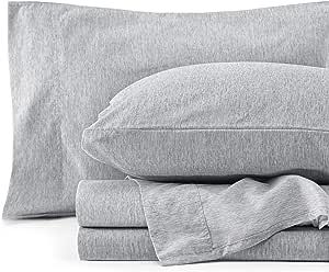 Bedsure Deep Pocket Queen Sheet Set - Ultra Soft Cationic Dyed Air Mattress Sheets, Fits Mattresses Up to 21" Thick, Breathable Luxury Hotel Bed Sheets - 4 Pieces Bedding Sheets & Pillowcases, Grey